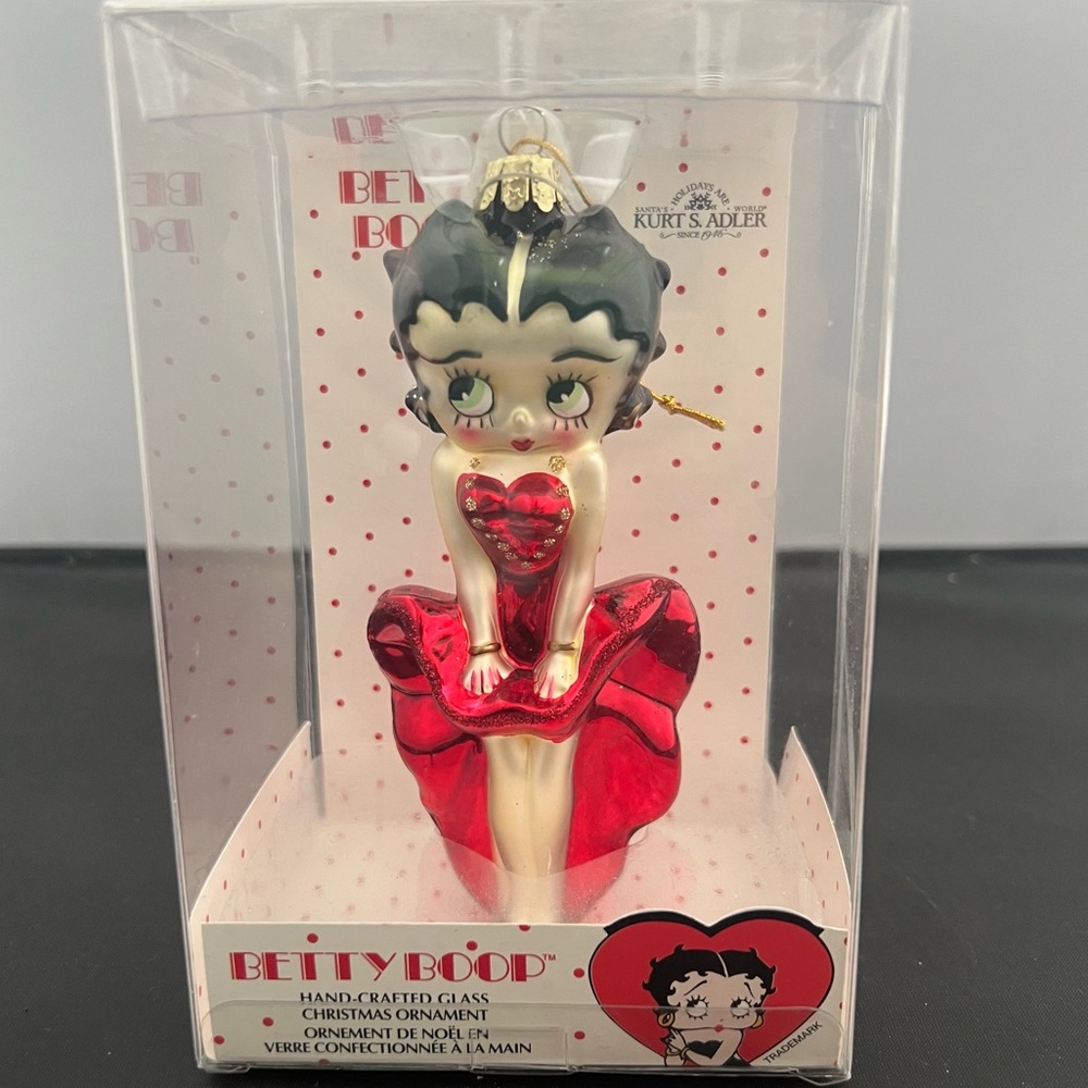 Kurt Adler Betty Boop Red Dress Christmas Tree Ornament Handcrafted Glass 2013